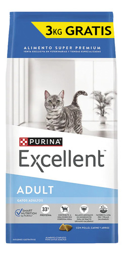 Purina Excellent Gato Adulto x 15 Kg + 3 kg Bonus