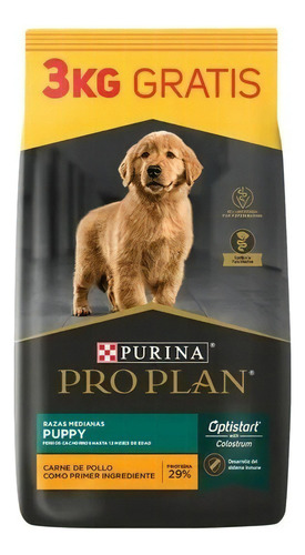 Pro Plan Perro Cachorro Razas Medianas x 15 kg + 3 Kg Bonus