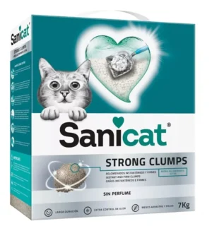 Piedras Sanitarias arena Aglomerante  Para Gato Sanicat Strong Clumps 7 Kg
