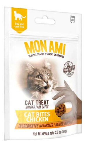 Mon Ami Snack Gatos Sabor Pollo Cat Bites X 50 Gs.