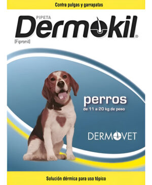 Dermokil Pipeta Contra Pulgas Y Garrapatas Para Peros de 10 A 20kg