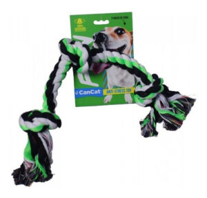 Juguete Perro Soga De Tela Con  3 Nudos 43 Cm