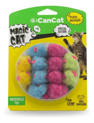 Juguete Cancat Para Gatos Ratones Multicolor Con Catnip  X12 Unidades