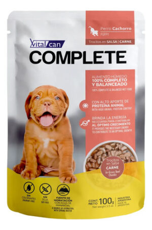 Vitalcan Pouch Complete Perro Cachorro Sabor Carne 100gx12un