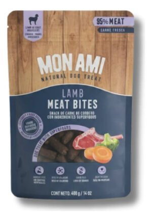 Mon Ami Meat Bites Lamb Snacks Premium Para Perros x 400 Gr
