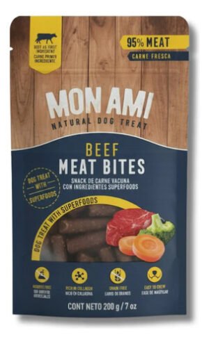 Mon Ami Snacks Para Perros Meat Bites Beef Premium x 200 Gr
