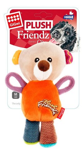 Peluche Para Perros Gigwi Oso Con Sonido Naranja 18 Cm