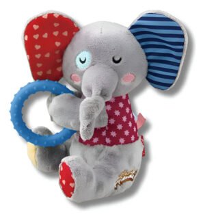 Peluche Para Perro Plush Friendz Gigwi Elefante Con Aro Color Gris