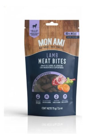 Mon Ami Meat Bites Lamb Snacks Premium Para Perros x 75 Gr