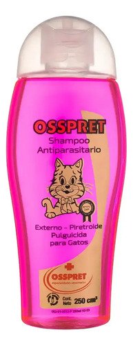 Shampoo Osspret Antiparasitario Para Gatos Pulgas Y Garrapatas x 250 Ml