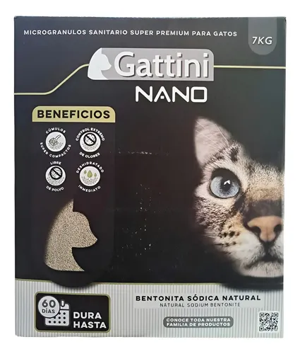 Piedras Sanitarias Gato Gattini Nano X 7 Kg