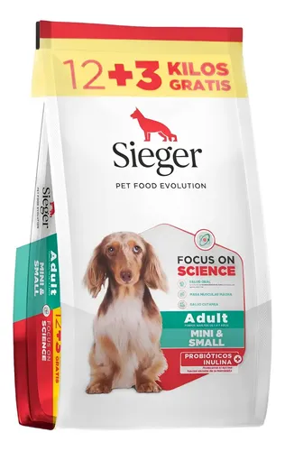 Sieger Perro Adulto Mini/Pequeños X 12kg +3kg Bonus